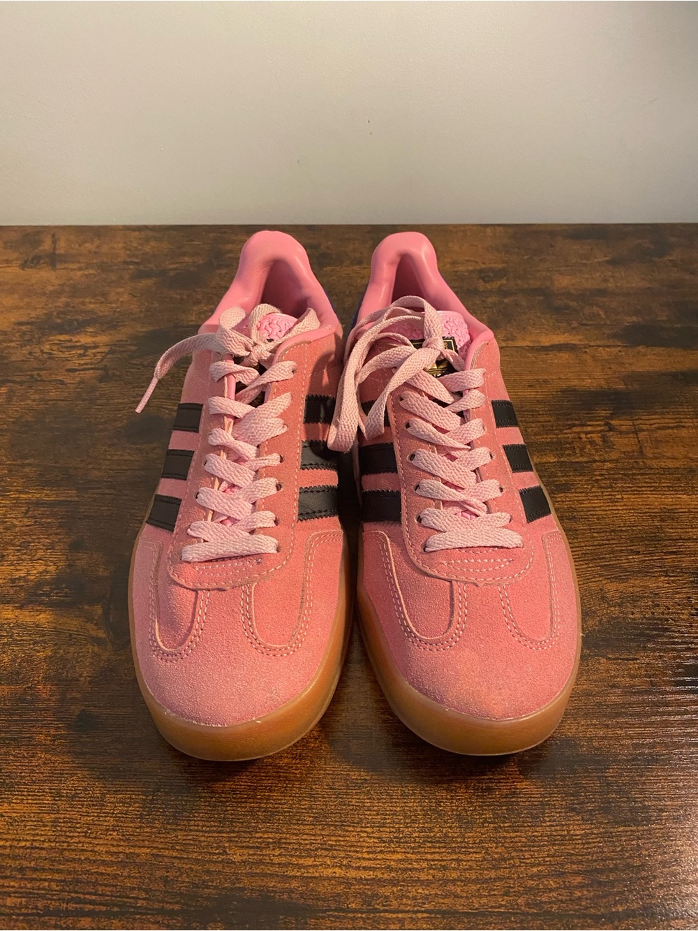Adidas Gazelle Pink Suede Women's Sneakers with Black Stripes